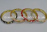 CEB56 7mm width gold plated alloy with enamel bangles wholesale