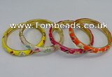 CEB57 7mm width gold plated alloy with enamel bangles wholesale