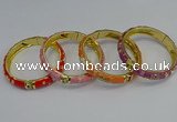 CEB58 9mm width gold plated alloy with enamel bangles wholesale