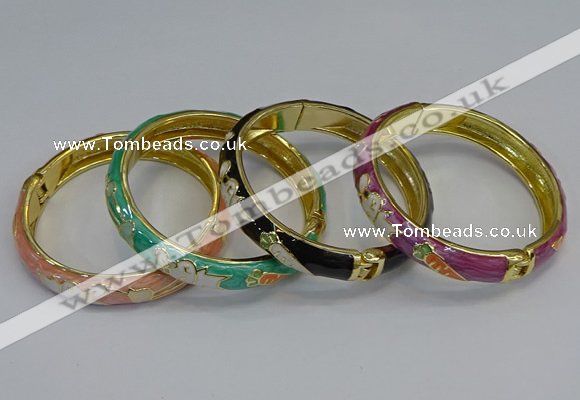 CEB59 9mm width gold plated alloy with enamel bangles wholesale