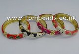 CEB60 9mm width gold plated alloy with enamel bangles wholesale