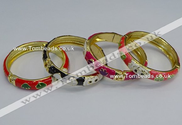 CEB60 9mm width gold plated alloy with enamel bangles wholesale