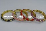 CEB61 9mm width gold plated alloy with enamel bangles wholesale