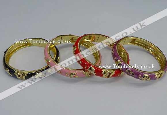 CEB61 9mm width gold plated alloy with enamel bangles wholesale