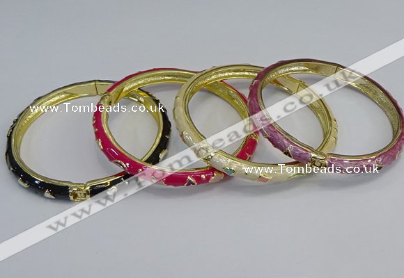 CEB67 6mm width gold plated alloy with enamel bangles wholesale