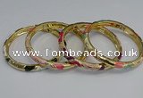 CEB69 6mm width gold plated alloy with enamel bangles wholesale