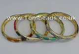 CEB70 6mm width gold plated alloy with enamel bangles wholesale