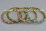 CEB74 6mm width gold plated alloy with enamel bangles wholesale