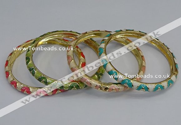 CEB74 6mm width gold plated alloy with enamel bangles wholesale