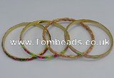 CEB76 5mm width gold plated alloy with enamel bangles wholesale