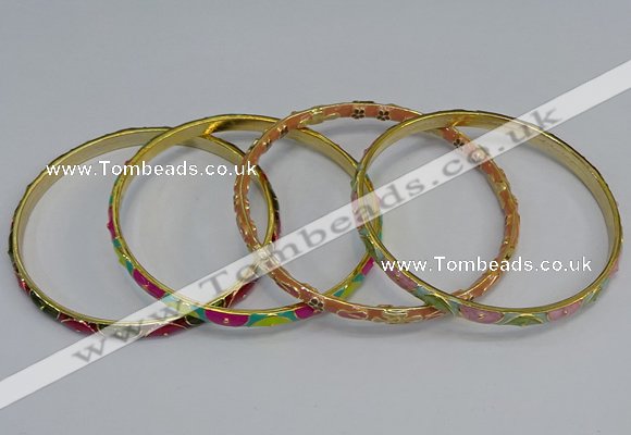 CEB76 5mm width gold plated alloy with enamel bangles wholesale