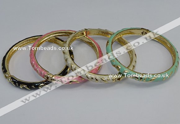 CEB77 5mm width gold plated alloy with enamel bangles wholesale