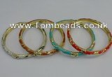 CEB78 5mm width gold plated alloy with enamel bangles wholesale