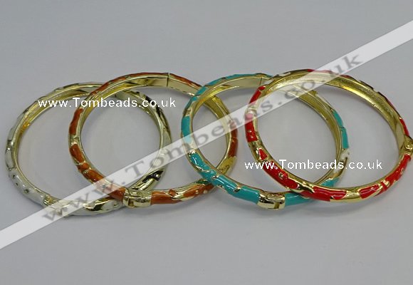 CEB78 5mm width gold plated alloy with enamel bangles wholesale