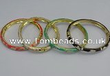 CEB79 6mm width gold plated alloy with enamel bangles wholesale