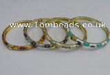 CEB80 6mm width gold plated alloy with enamel bangles wholesale