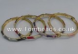 CEB81 6mm width gold plated alloy with enamel bangles wholesale