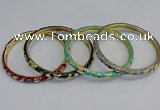 CEB82 6mm width gold plated alloy with enamel bangles wholesale