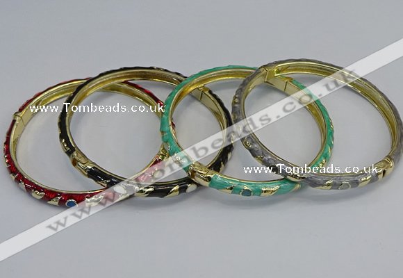 CEB82 6mm width gold plated alloy with enamel bangles wholesale
