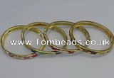 CEB83 7mm width gold plated alloy with enamel bangles wholesale