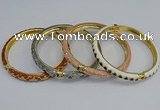 CEB87 7mm width gold plated alloy with enamel bangles wholesale