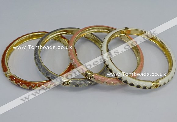 CEB87 7mm width gold plated alloy with enamel bangles wholesale