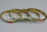 CEB88 7mm width gold plated alloy with enamel bangles wholesale