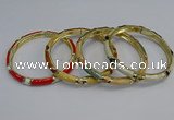 CEB90 8mm width gold plated alloy with enamel bangles wholesale