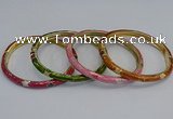 CEB91 6mm width gold plated alloy with enamel bangles wholesale