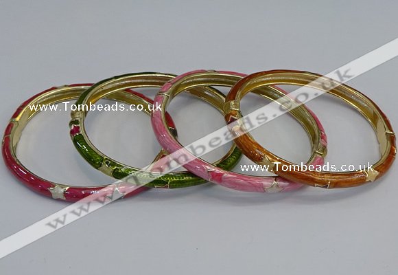 CEB91 6mm width gold plated alloy with enamel bangles wholesale