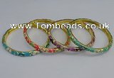 CEB92 6mm width gold plated alloy with enamel bangles wholesale