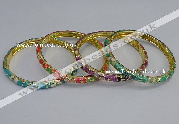 CEB92 6mm width gold plated alloy with enamel bangles wholesale