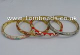 CEB94 6mm width gold plated alloy with enamel bangles wholesale