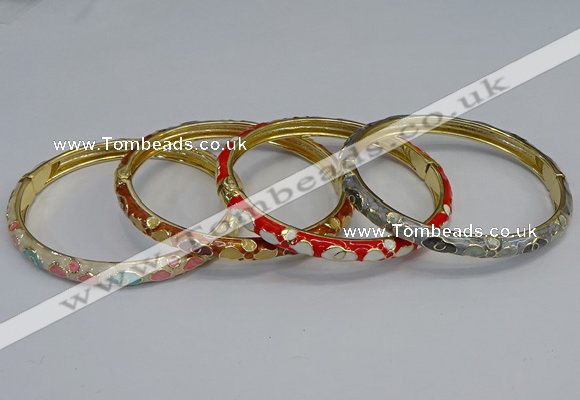 CEB94 6mm width gold plated alloy with enamel bangles wholesale