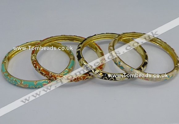 CEB95 6mm width gold plated alloy with enamel bangles wholesale