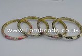 CEB96 6mm width gold plated alloy with enamel bangles wholesale