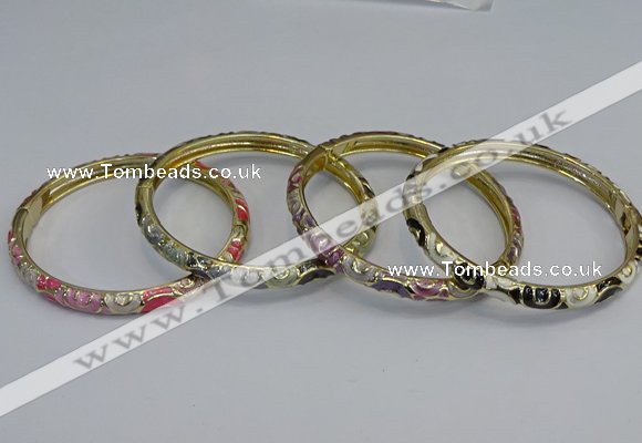 CEB96 6mm width gold plated alloy with enamel bangles wholesale