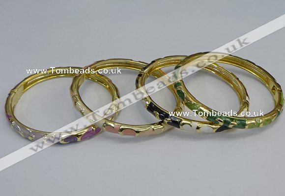 CEB97 6mm width gold plated alloy with enamel bangles wholesale