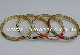 CEB98 6mm width gold plated alloy with enamel bangles wholesale