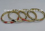 CEB99 6mm width gold plated alloy with enamel bangles wholesale