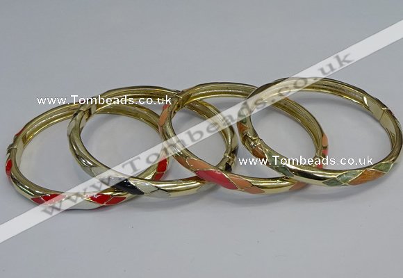 CEB99 6mm width gold plated alloy with enamel bangles wholesale