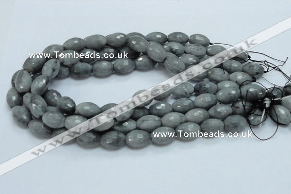 CEE29 15.5 inches 13*18mm faceted rice eagle eye jasper beads