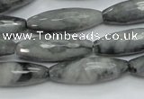 CEE31 15.5 inches 10*30mm faceted rice eagle eye jasper beads