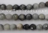 CEE352 15.5 inches 8mm faceted round eagle eye jasper beads