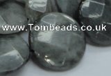 CEE39 15.5 inches 25mm faceted coin eagle eye jasper beads wholesale