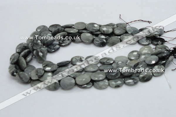 CEE50 15.5 inches 8*10mm faceted oval eagle eye jasper beads