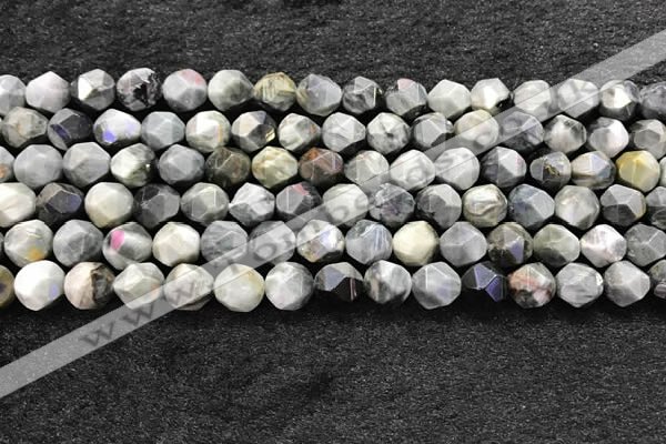CEE531 15.5 inches 8mm faceted nuggets eagle eye jasper beads