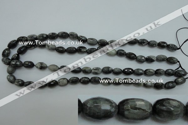 CEE71 15.5 inches 8*12mm faceted rice eagle eye jasper beads