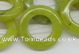 CEJ09 15.5 inches 28*30mm donut lemon jade beads wholesale