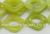 CEJ10 15.5 inches 20*20mm diamond lemon jade beads wholesale